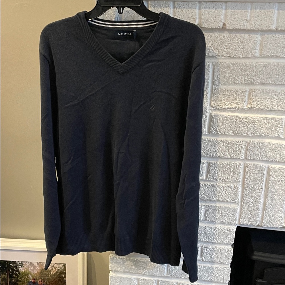 Nautica Men's Deep Blue V-Neck Sweater